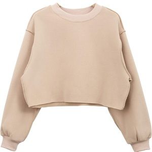 NWT Women Pullover Cropped Long Sleeves Sweatshirts